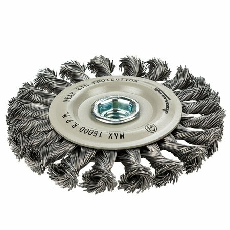 Forney Command PRO Wire Wheel, Knotted, 4-1/2 in x .020 in x 5/8 in-11 72812